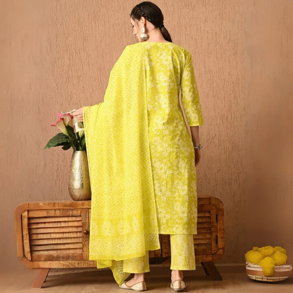 Premium Pack of 2 Cotton Kurta Pant Dupatta Sets for Women