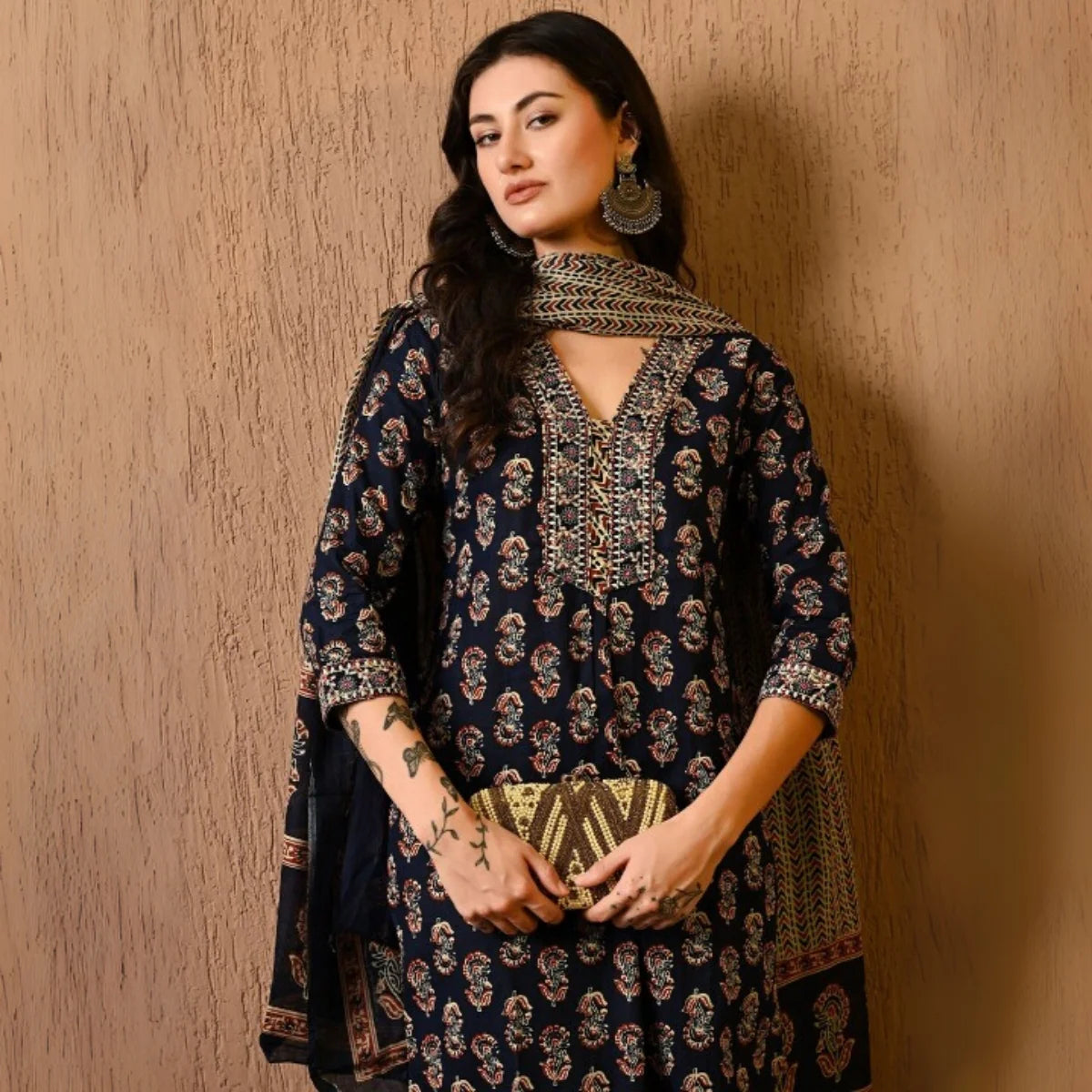 Premium Pack of 2 Cotton Kurta Pant Dupatta Sets for Women