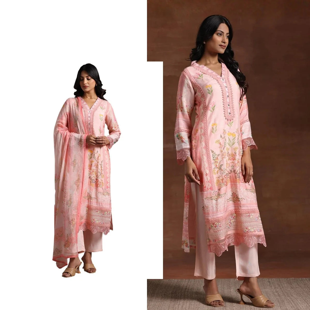 Premium Pack of 2 Cotton Kurta Pant Dupatta Sets for Women