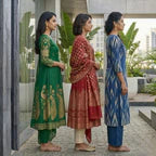 Pack of 3 Women’s Designer Kurta Sets – Ethnic Kurta Pant Dupatta Set for Women