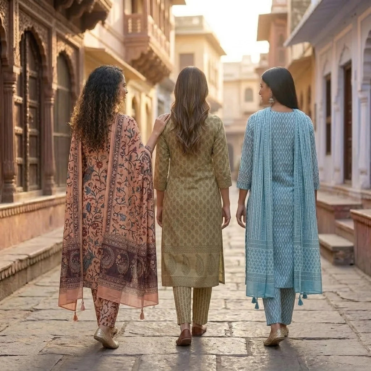 Pack Of 3 Kurta Sets with dupatta Trendy Ethnic Wear