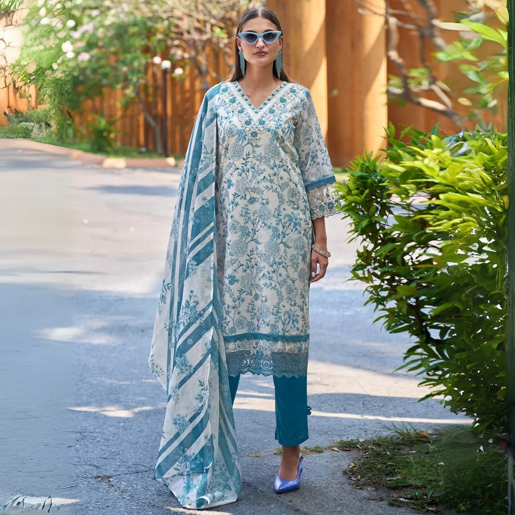 Premium Pack of 2 Cotton Kurta Pant Dupatta Sets for Women