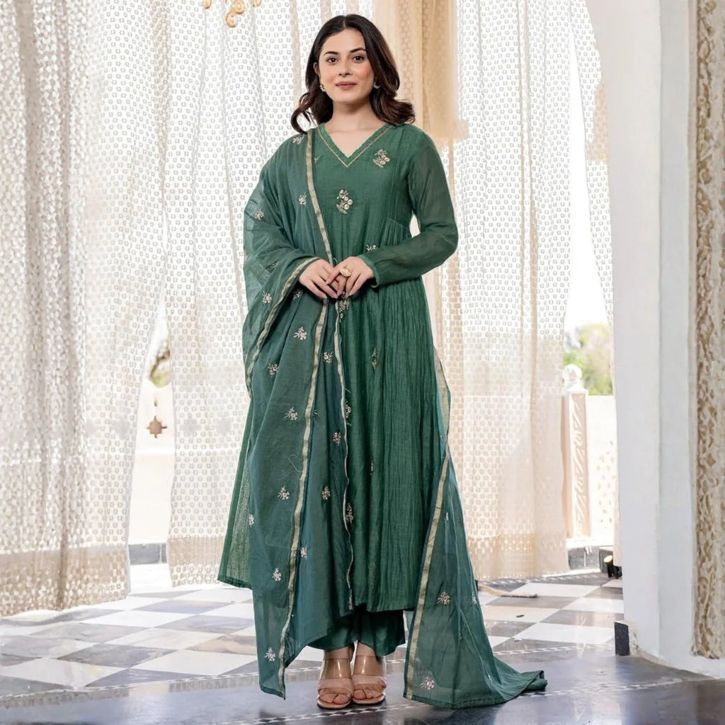 Premium Pack of 2 Cotton Kurta Pant Dupatta Sets for Women