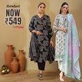 Premium Pack of 2 Cotton Kurta Pant Dupatta Sets for Women