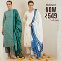 Premium Pack of 2 Cotton Kurta Pant Dupatta Sets for Women