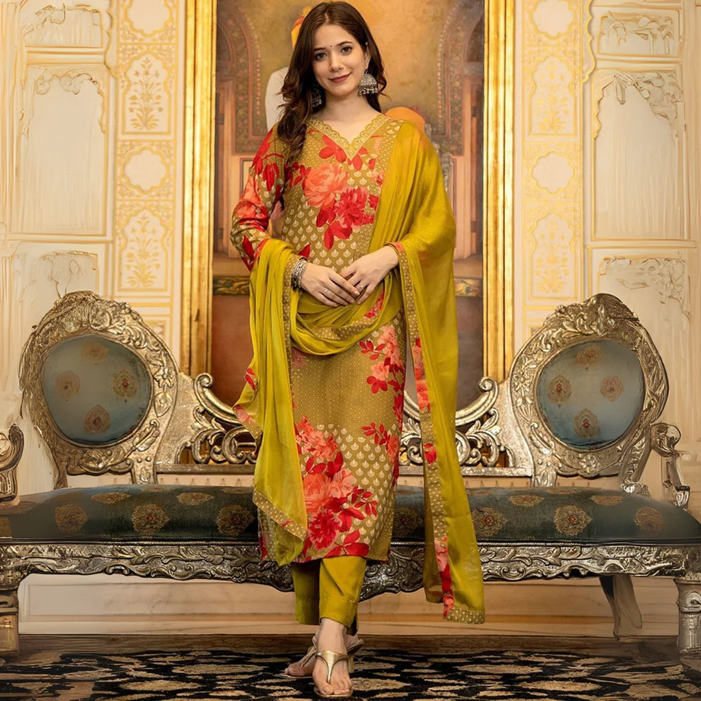 Premium Pack of 2 Cotton Kurta Pant Dupatta Sets for Women