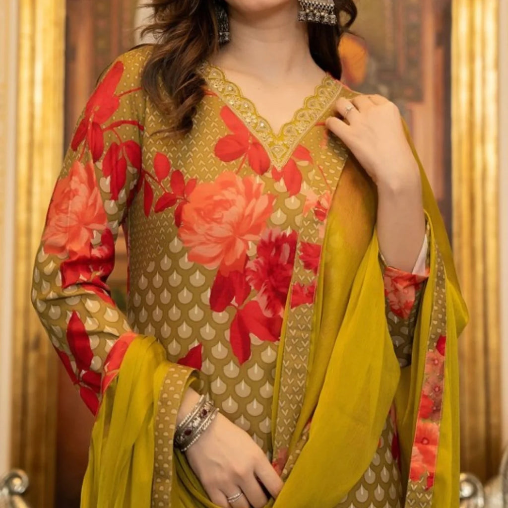 Premium Pack of 2 Cotton Kurta Pant Dupatta Sets for Women