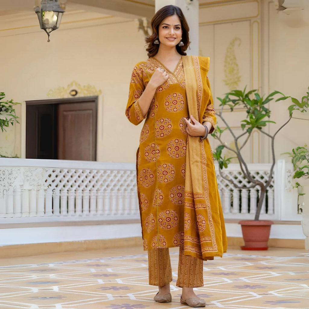 Premium Pack of 2 Cotton Kurta Pant Dupatta Sets for Women