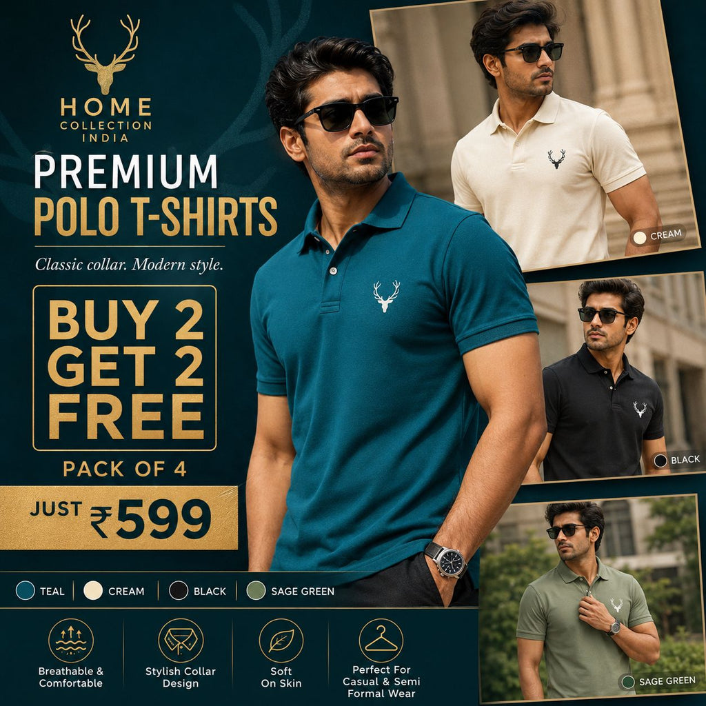 Men’s Premium Polo T-Shirts Combo – Buy 2 Get 2 Free