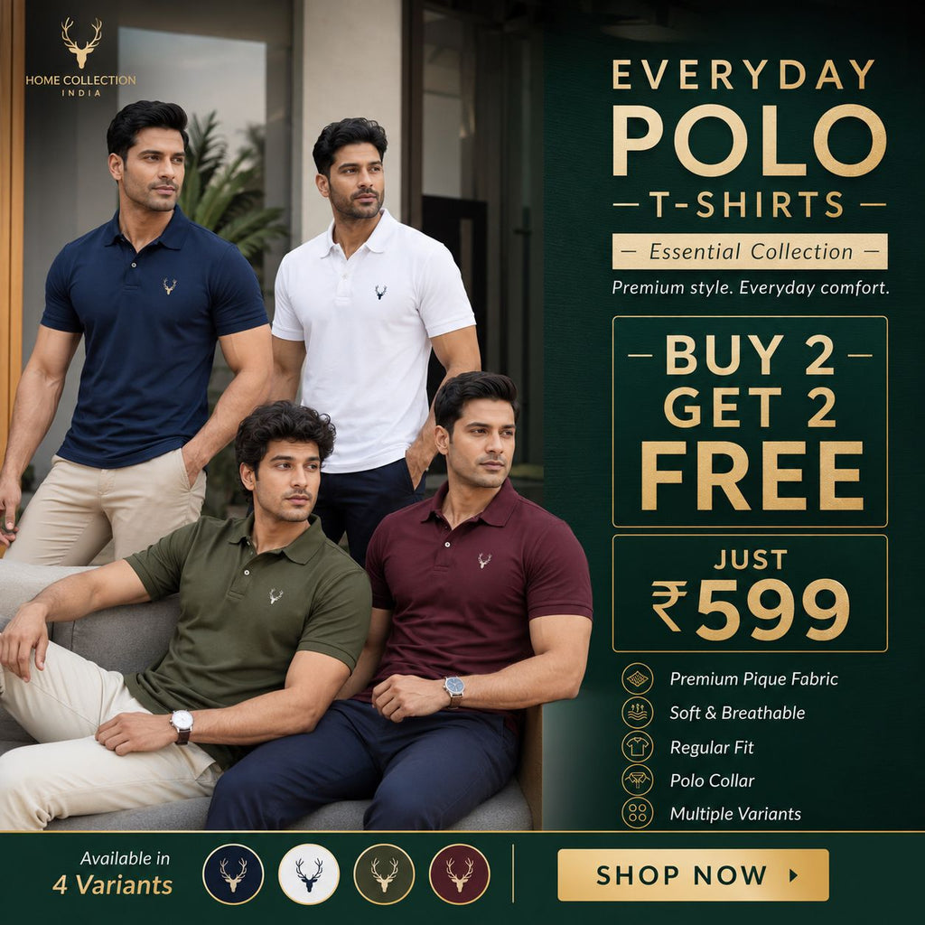 Men’s Premium Polo T-Shirts Combo – Buy 2 Get 2 Free